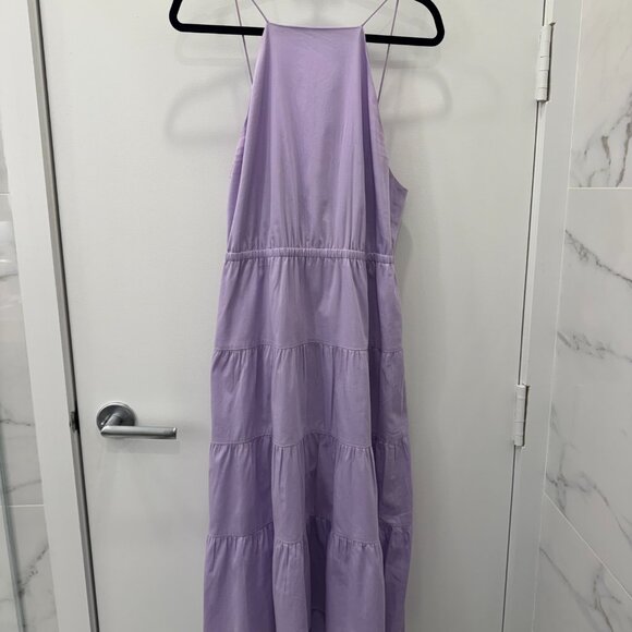 Alice + Olivia Hartley Tie Back Midi Dress in Lilac Size 14 - Picture 3 of 6